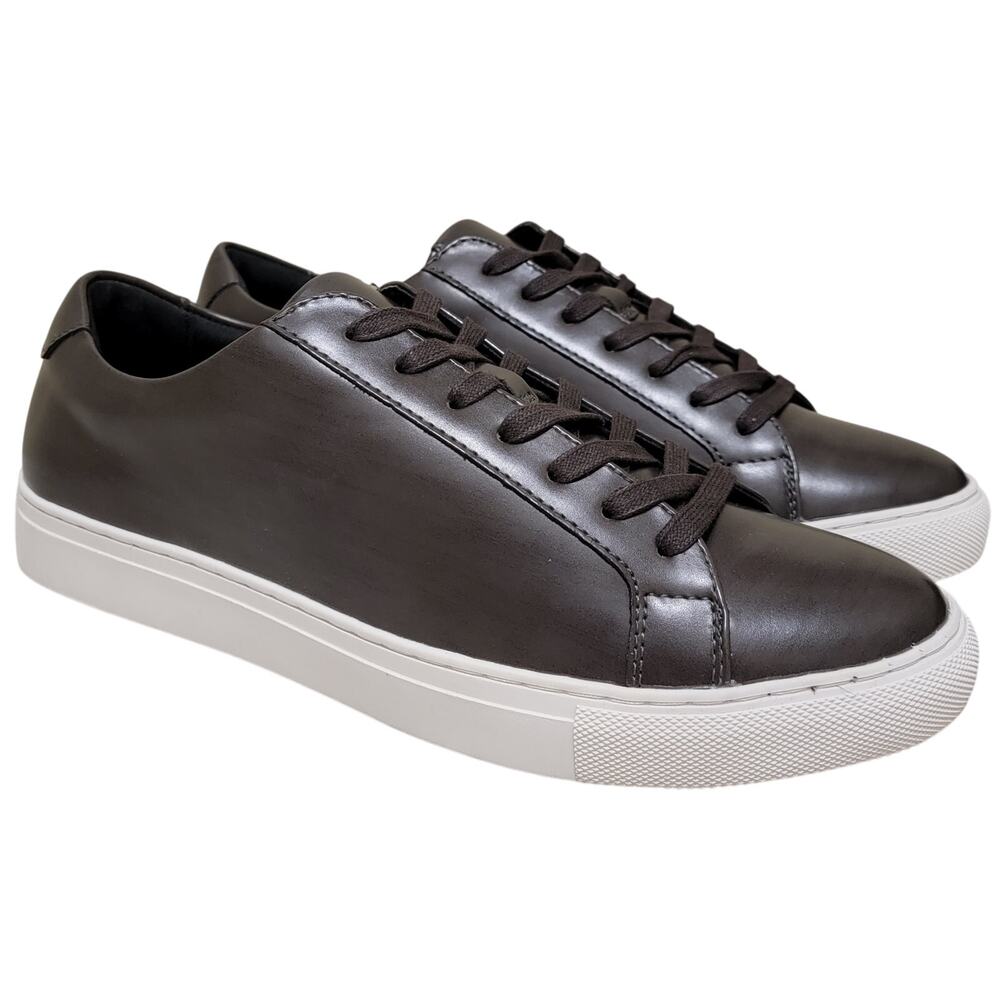 Alfani Men Grayson Low Top Lace Up Sneakers Size US 8.5M Dark Grey Faux Leather